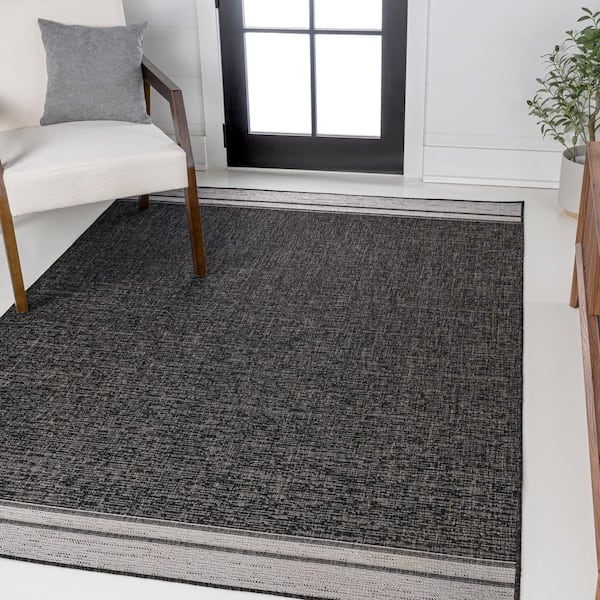 JONATHAN Y Alda Modern Minimalist Mingled Solid Black/Cream JONATHAN Y Alda Modern Minimalist Mingled Solid Black/Cream