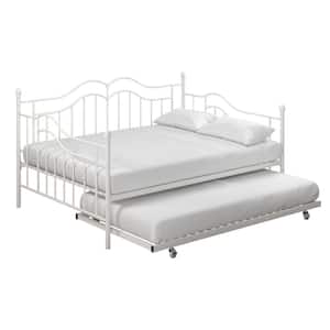 Tatiana White Metal Full Daybed and Trundle
