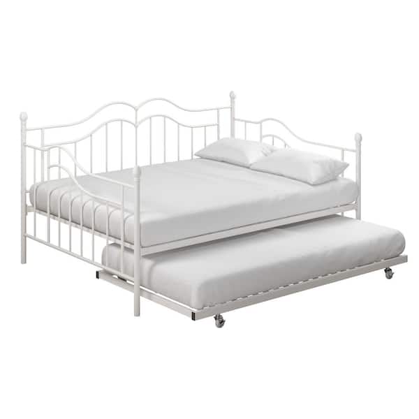 DHP Tatiana White Metal Full Daybed and Trundle