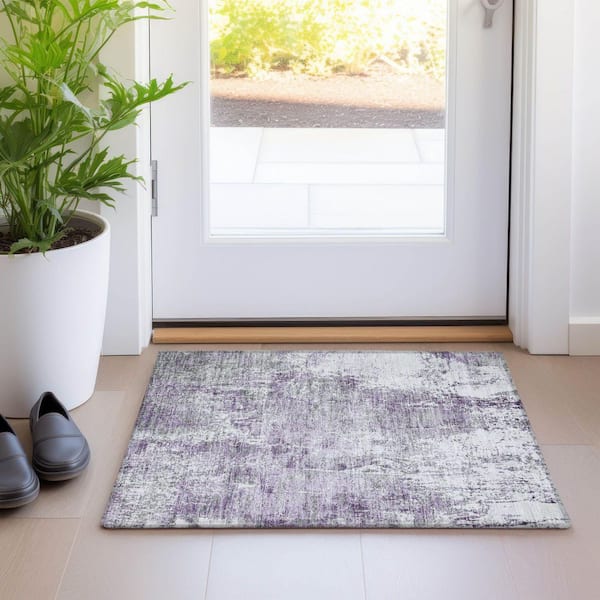 Chantille Machine Washable Indoor/Outdoor Abstract ACN1765 Plum 2 ft. x 3 ft. Accent Rug
