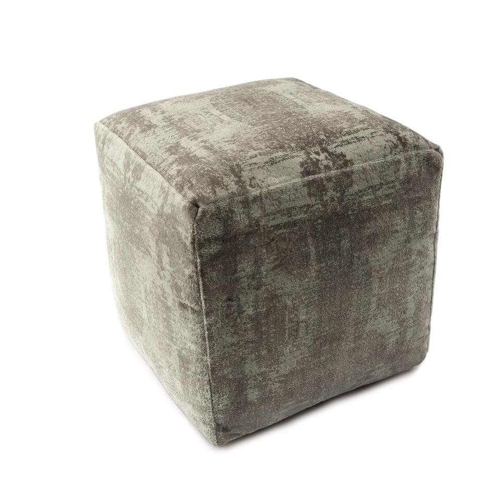 Kian Gray/Ivory Polyester Acrylic 18 in.  x 18 in.  Cube Transitional Distr