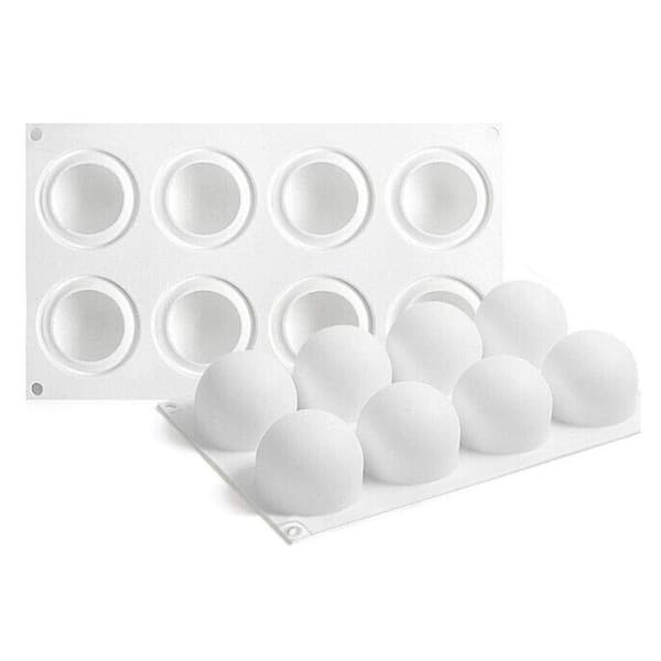 3-Pack 3D Ball Shape Sphere Silicone Baking Molds for Mousse Cake, Chocolate, Pastry, Soap and Ice Cream