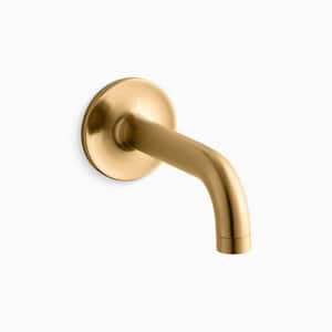 Purist 7.75 in. Wall Mount Bath Spout in Vibrant Brushed Moderne Brass