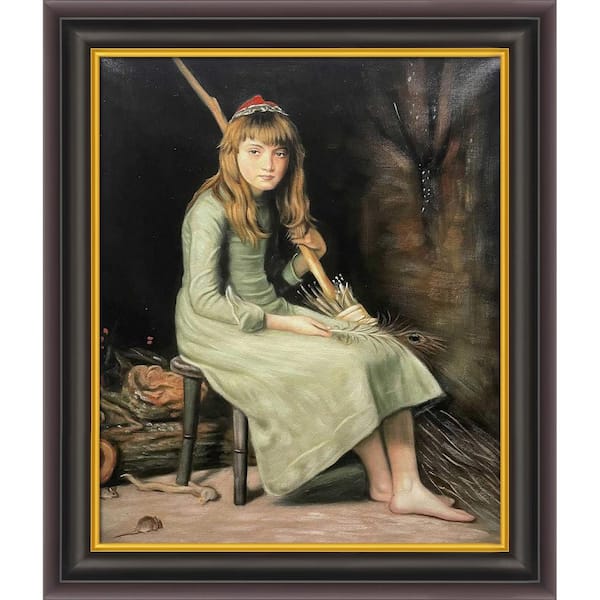 LA PASTICHE Cinderella by Sir John Everett Millais Opulent Framed Abstract Oil Painting Art Print 29 in. x 33 in.
