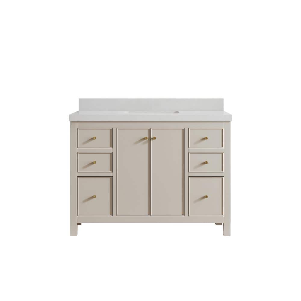 Chicago 48 in. Single Sink Freestanding Fine Grain Bath Vanity with Carrara Qt. Top Unassembled price history on PriceWatchPro