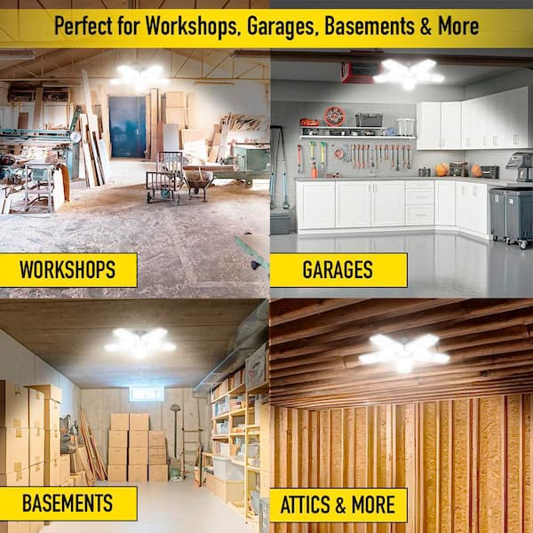 BEYOND BRIGHT 40-Watt Motion-Activated LED Garage Light with 10
