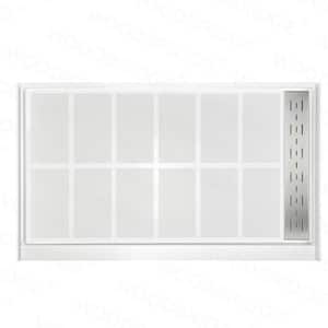 Clovis 48 in. L x 36 in. W Alcove Single Threshold Shower Pan Base with Right Drain in White