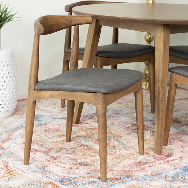 pair of fabric dining chairs