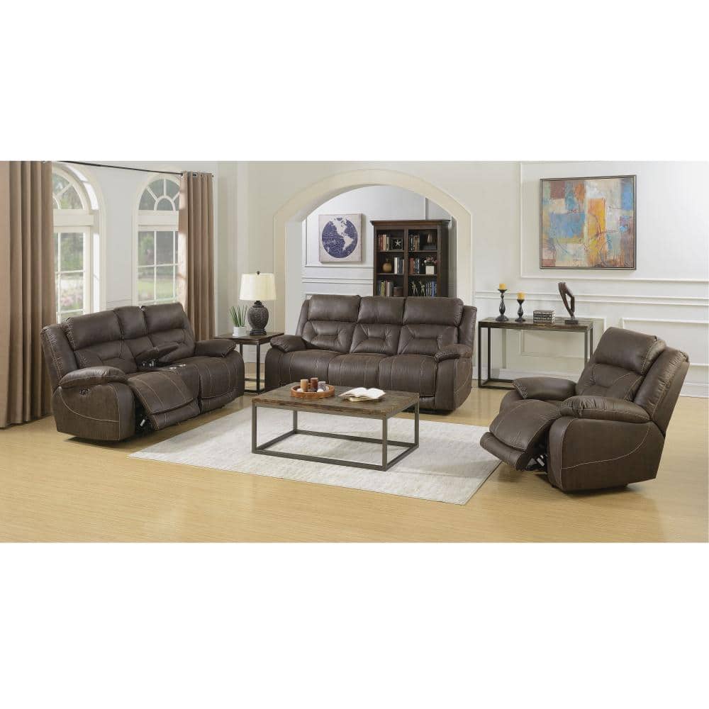 Lorenza Medium Brown Acacia Wood and Steel Rectangular Coffee Table