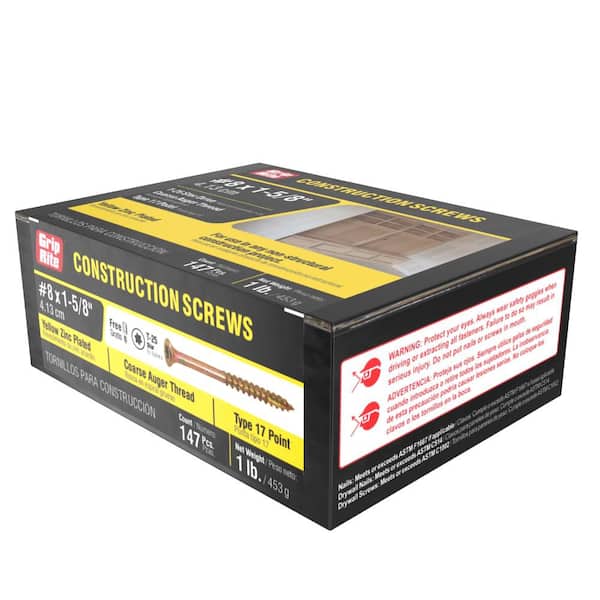 Grip-Rite #8 x 1-5/8 in. Star Drive Dual Flat Head Coarse Thread