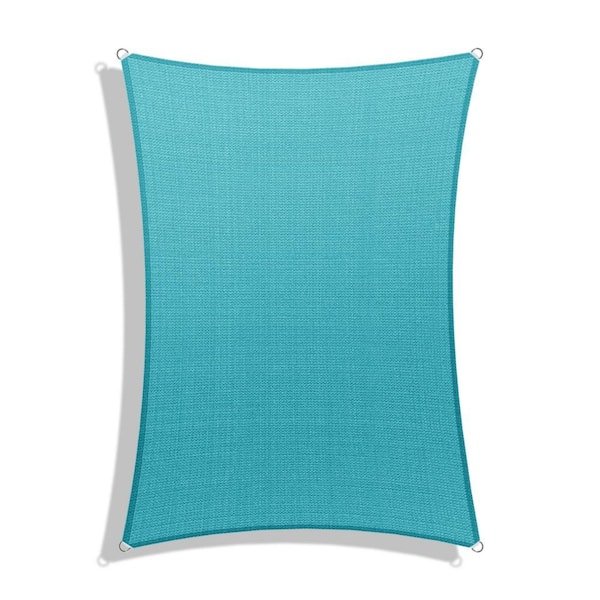 24 ft. x 24 ft. Turquoise Square Heavy Weight Sun Shade Sail with A Ring Steel Wire and UV Blockage