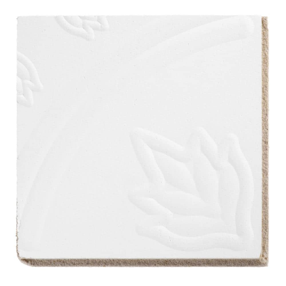 Circles White 6 in. x 6 in. Clip Up or Glue Up Fiberboard Ceiling Tile Samp