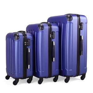 3-Piece Deep Blue Luggage Expandable Lightweight Travel Suitcase Set with Spinner Wheels (20 in./24 in./28 in.)