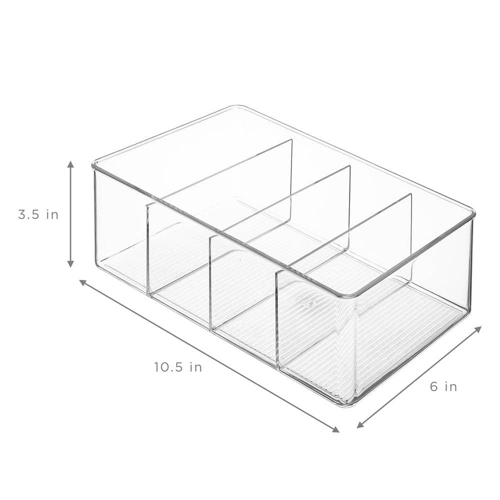 Sorbus Clear Plastic Storage Bins with Dividers