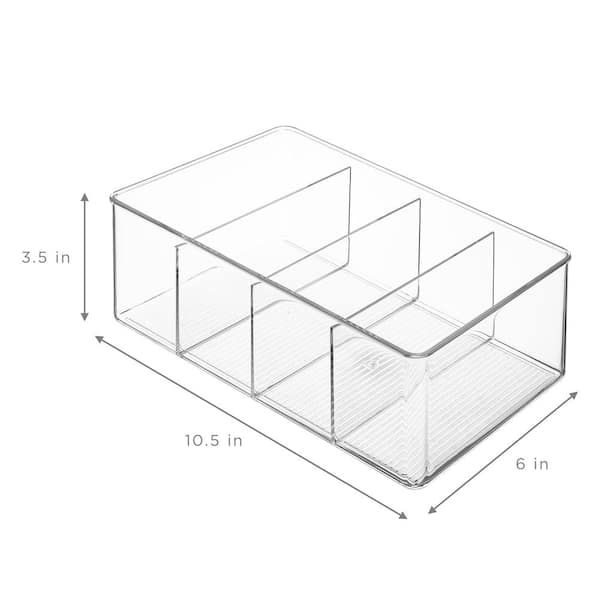 Sorbus Clear Plastic Storage Bins with Dividers Stackable