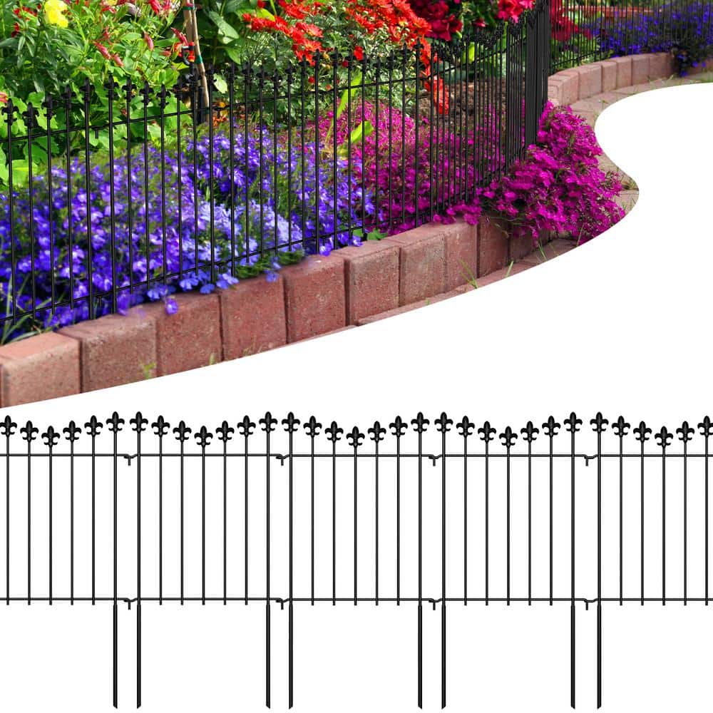 Reviews for Oumilen 24 in. x 12.6 in. Rustproof Black Metal Fence