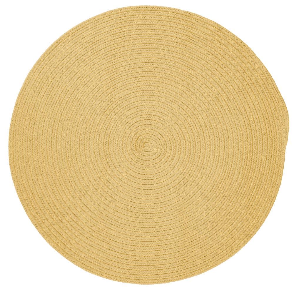 Home Decorators Collection Trends Soft Yellow 6 ft. x 6 ft. Round Braided Area Rug -  BR34R072X072