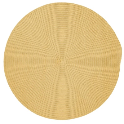 Trends Soft Yellow 6 ft. x 6 ft. Round Braided Area Rug