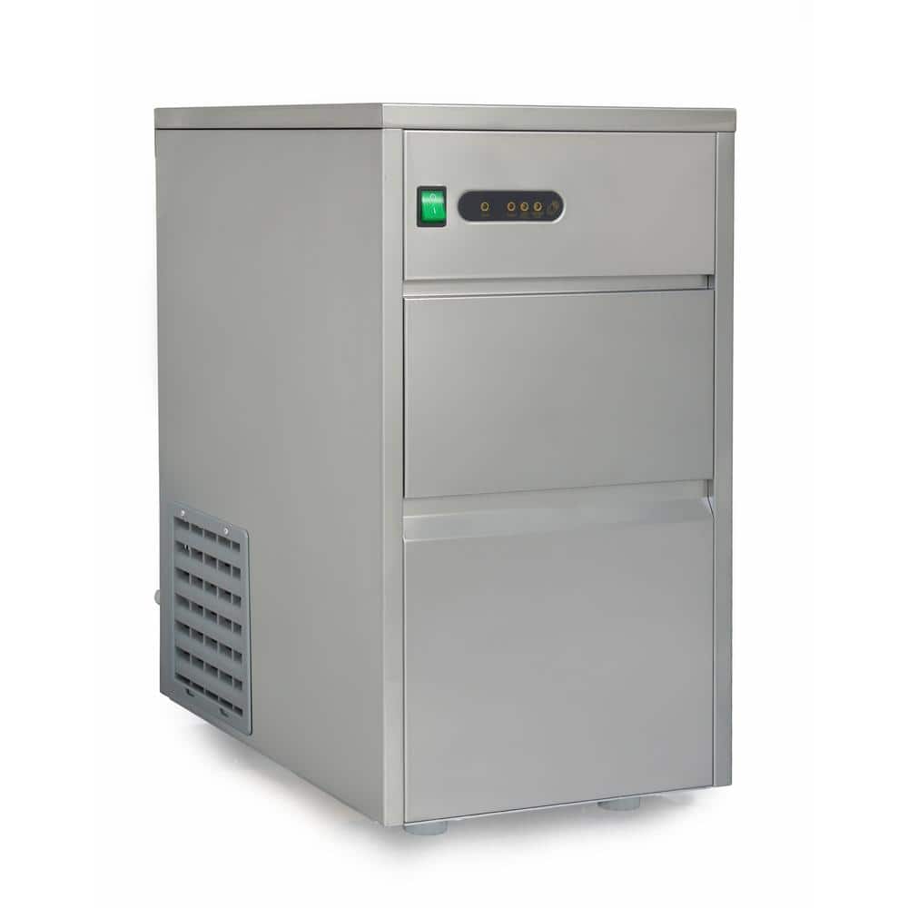 SPT 44 lb. Freestanding Automatic Ice Maker in Stainless Steel, Silver