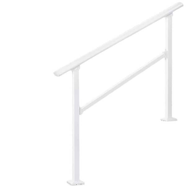 Afoxsos Outdoor 4 Step Handrails Sturdy Metal Stair Railing Kit Safe Stylish Design for Porch and Indoor Steps Use