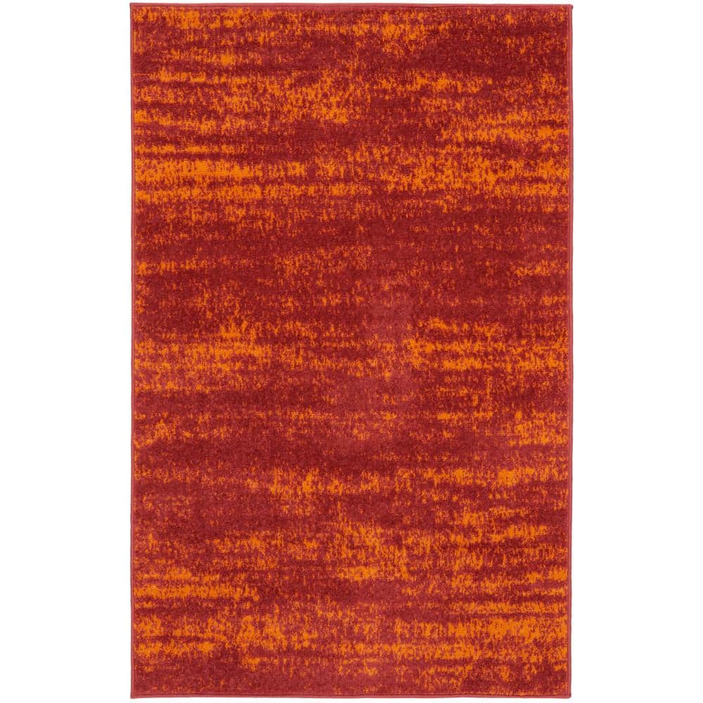 Essentials Red 3 ft. x 5 ft. Abstract Contemporary Area Rug price history on PriceWatchPro