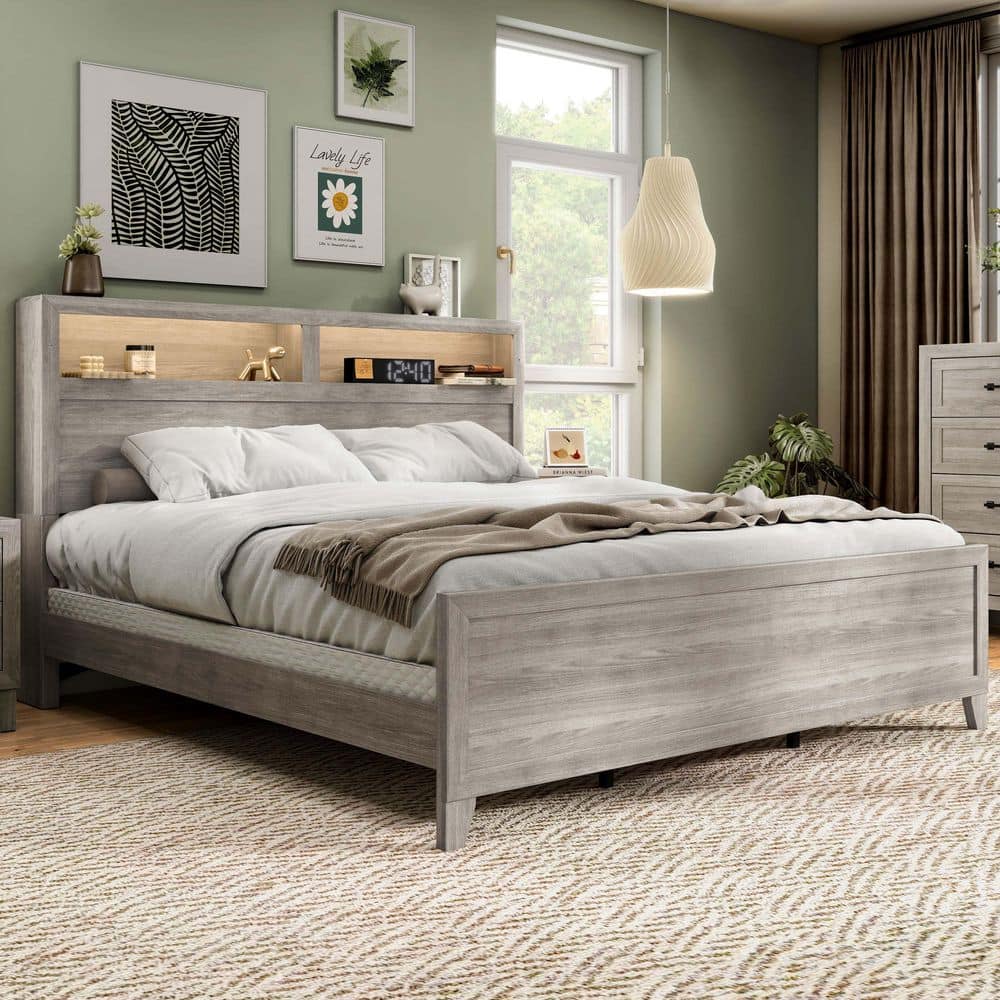 Furniture of America Jasper White Wood Frame Queen Panel Bed with