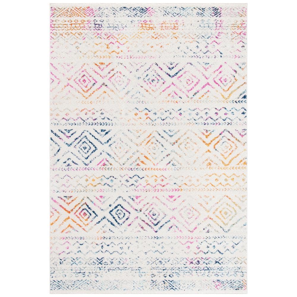 Tulum Ivory/Fuchsia 5 ft. x 8 ft. Geometric Area Rug price history on PriceWatchPro