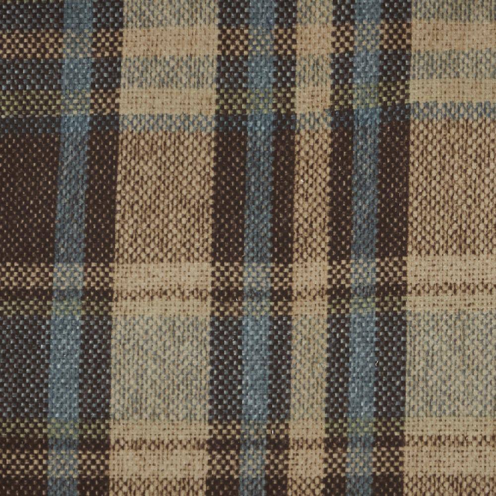 Queen Brown Microfiber Down Alternative Comforter Set with Plaid Design