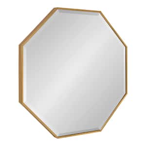 30" Gold Open Geometric Round Wall MirrorOctagon Mid Century Modern Shape 