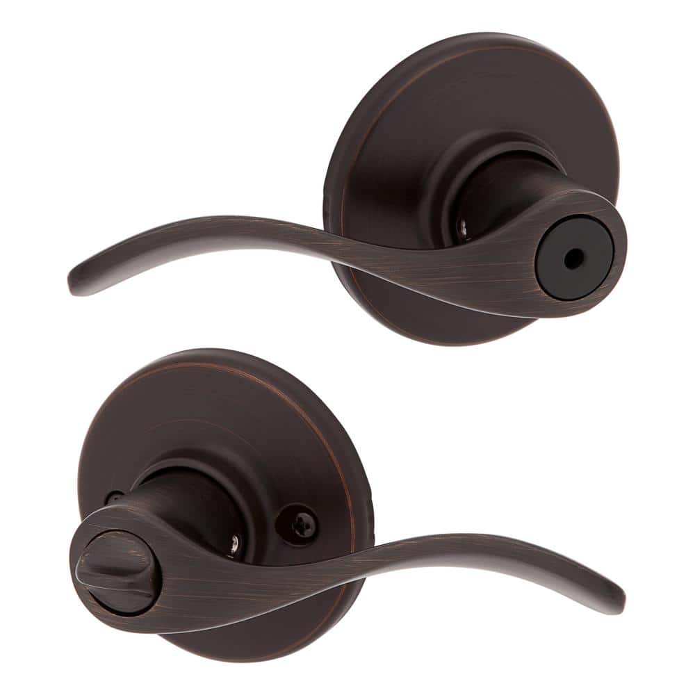 Venetian Bronze Wave Style Privacy Lever for Interior Doors