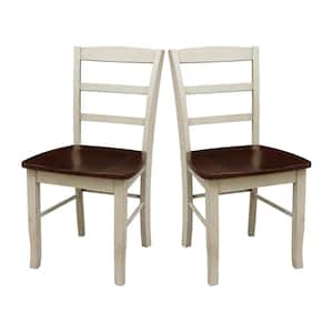 Madrid Antique Almond and Espresso Wood Dining Chair (Set of 2)