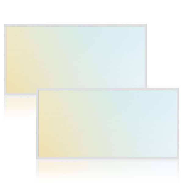 70-Watt 2 x 4 ft. LED Backlit Flat Panel Light, 5CCT, Up to 8500LM, 120º Beam, Dimmable 0-10V, IC and Damp Rated 2 Pack