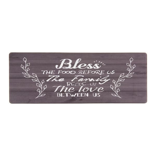 Bless Black 18 in. x 47 in. Anti-Fatigue Standing Mat
