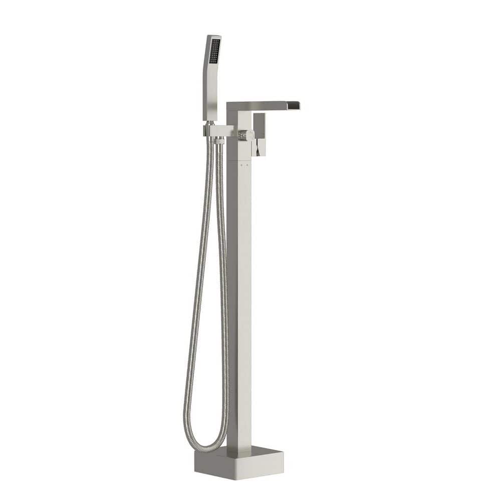 Single-Handle Freestanding Waterfull Tub Faucet with Hand Shower in Brushed Nickel Stainless Steel price history on PriceWatchPro