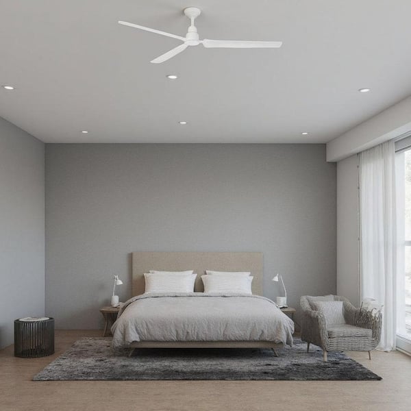 Simple 65 in. Indoor/Outdoor 6-Fan Speeds Ceiling Fan in Flat White with Remote Control