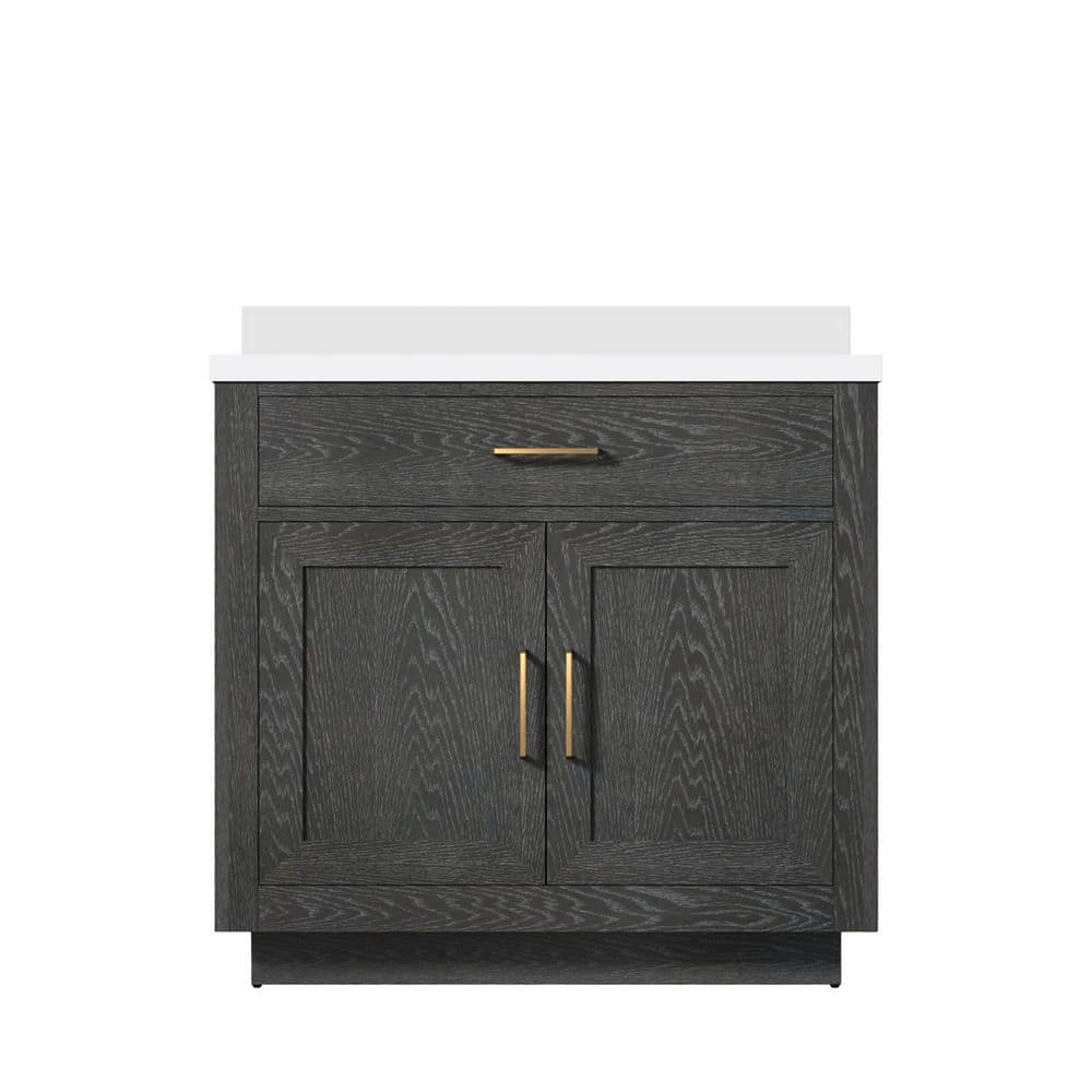 Condor 36 in W x 22 in D Black Oak Single Bath Vanity with Cultured Marble Top price history on PriceWatchPro
