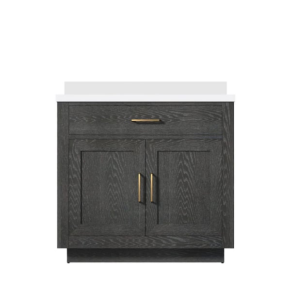 Condor 36 in W x 22 in D Black Oak Single Bath Vanity with Cultured Marble Top