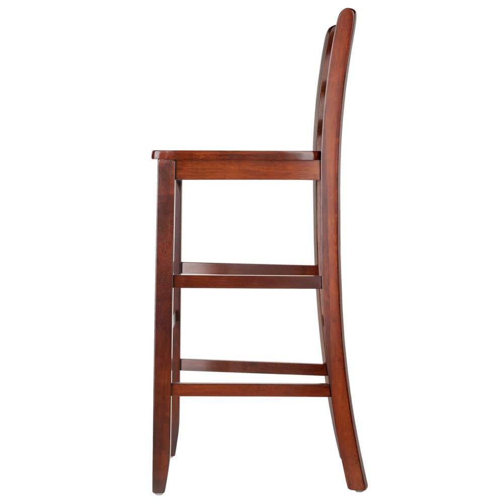 Set of 2 Walnut Ladder Back 30" Bar Stools
