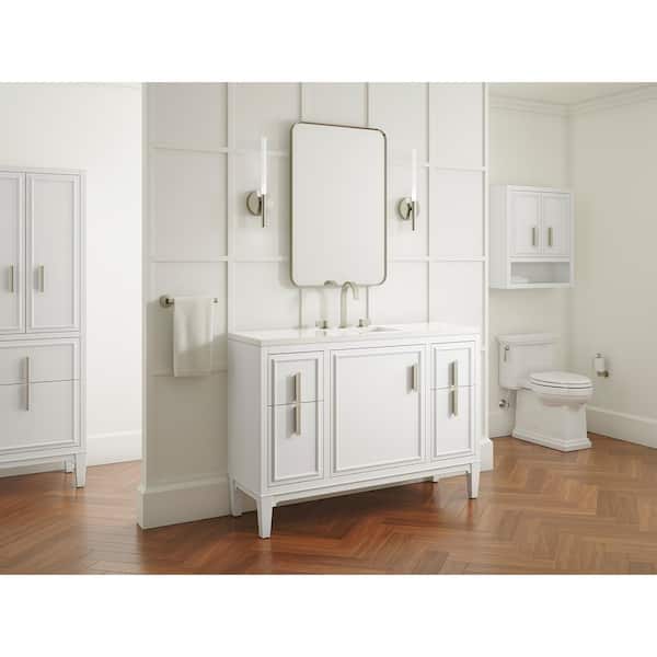 KOHLER Southerk 48.43in. Single Sink Freestanding White Bath Vanity with White Quartz Top Assembled
