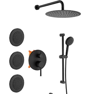 Maincraft 1-Spray 10 in. 1.8 GPM Wall Mount Dual Shower Heads Type with  Handheld Shower Thermostatic Shower System in Matte Black W12-SS1704 - The  Home Depot