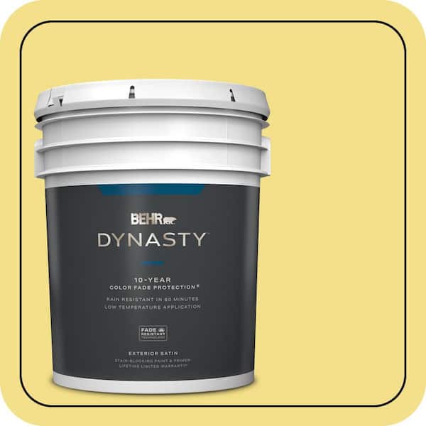 BEHR DYNASTY 5 gal. Home Decorators Collection #HDC-SP16-03 Lemon Curd Satin Enamel Exterior Stain-Blocking Paint & Primer