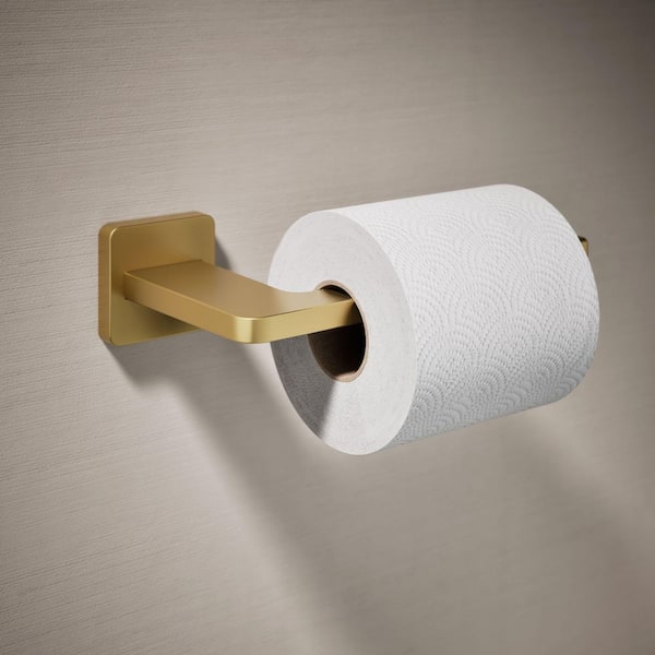 Mavera Wall Mounted Toilet Paper Holder in Vibrant Brushed Moderne Brass