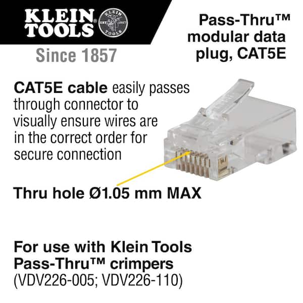 CAT5E Pass-Thru Modular Data Plug (50-Pack)