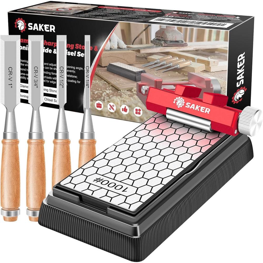 Sharpening Stone with Honing Guide Tool, chisel set for Woodworking, Flatte