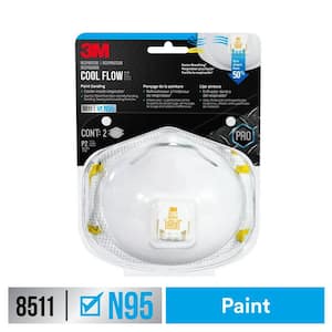 8511 N95 Paint Disposable Respirator with Cool Flow Valve (2-Pack)