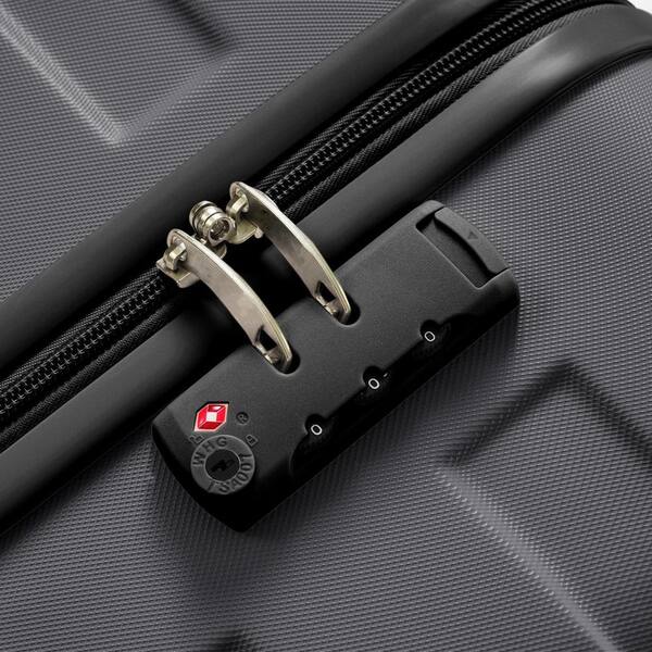 LIVACA 3-Piece Gray ABS Plastic Hardshell Lightweight Durable