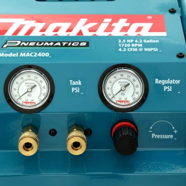 Makita MAC2400 4.2 Gal. 2.5 HP Portable Electrical 2-Stack Air Compressor - 2