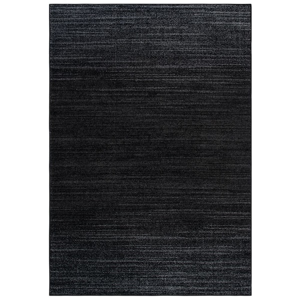 Adirondack 5 ft. x 8 ft. Black/Ivory Solid Color Area Rug