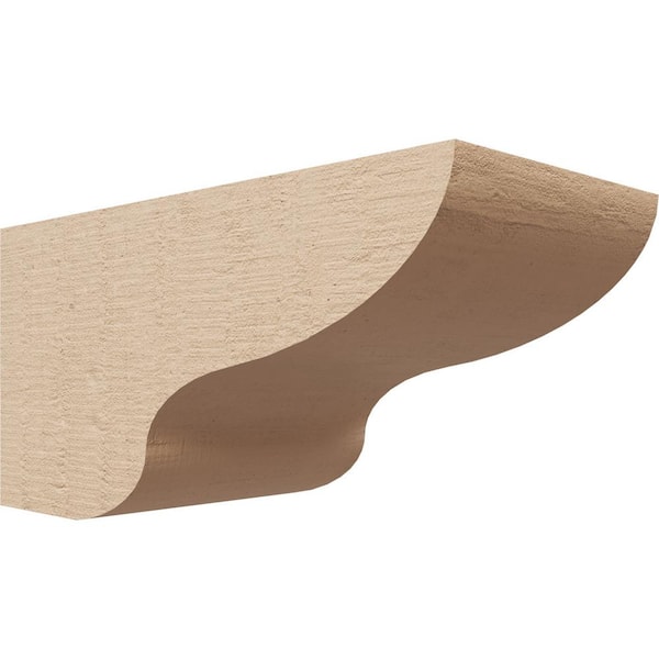 Ekena Millwork 4 in. x 4 in. x 8 in. Series 3 Wide Greensboro Rough Cedar Woodgrain Timberthane Polyurethane Corbel, Primed Tan