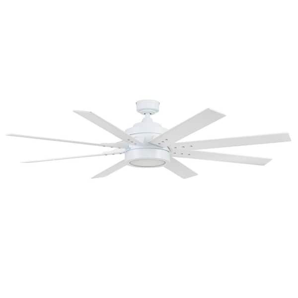 Xerxes 62 in. Indoor Bright White LED Dual Mount Standard Ceiling Fan with Remote Control and Dual Finish Blades